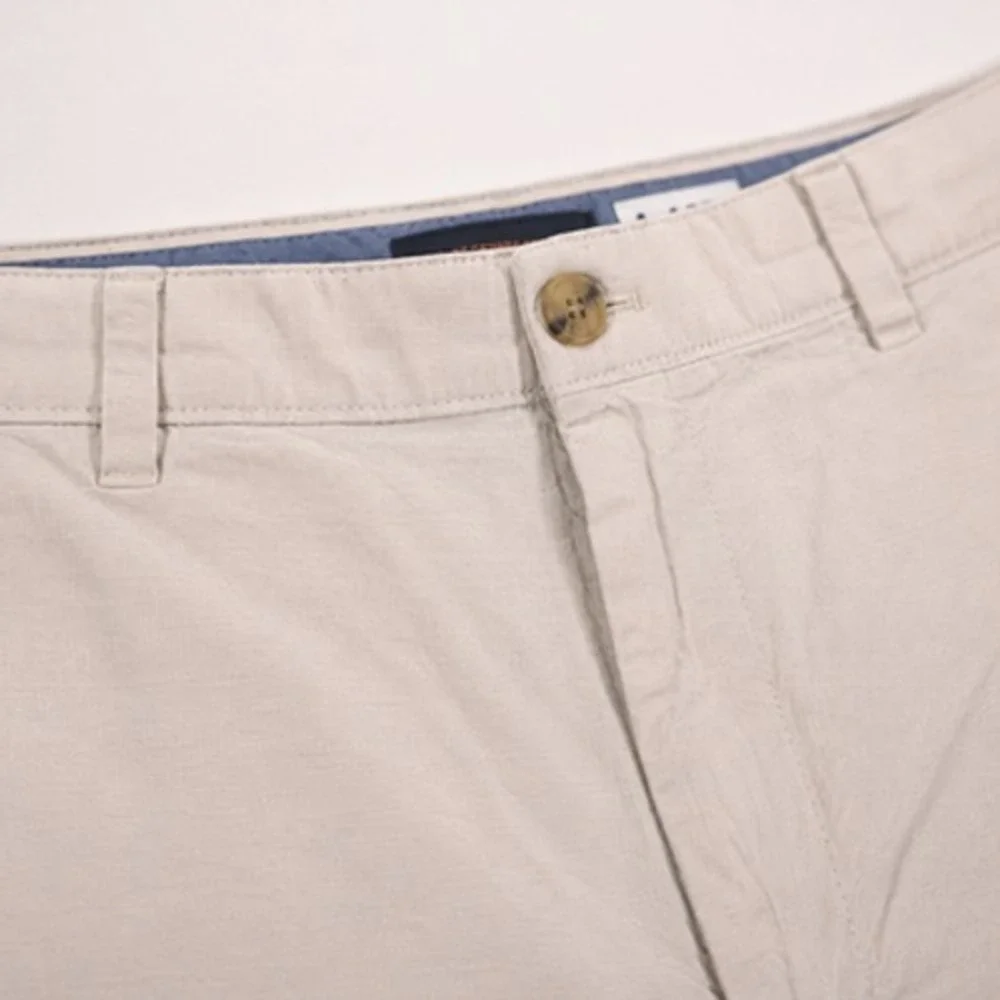 Banana Republic Aiden Shorts Mens 38 Beige Linen Cotton Chino 10 Inseam